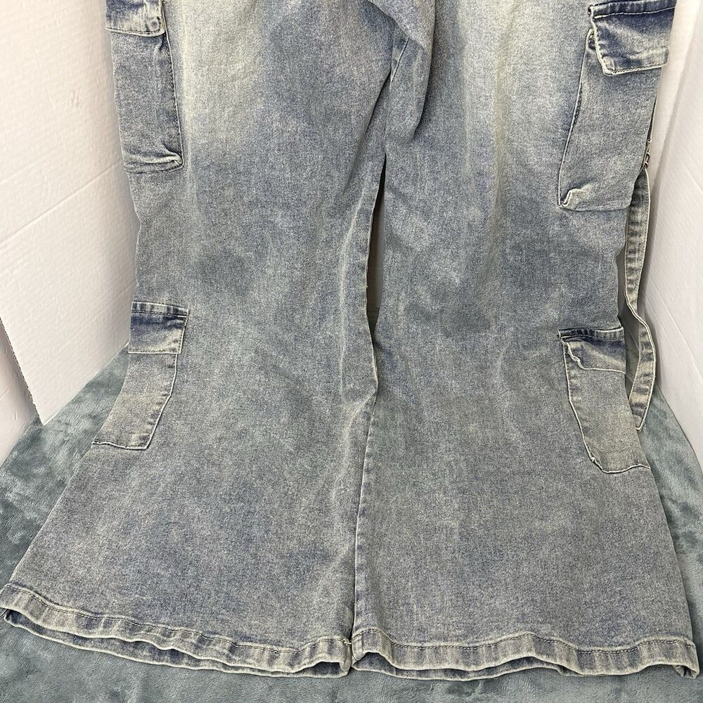 VIP Jeans Cargo Wide Leg Women’s Size 17/33 Skater Punk Stretch Sculpting - Picture 9 of 13